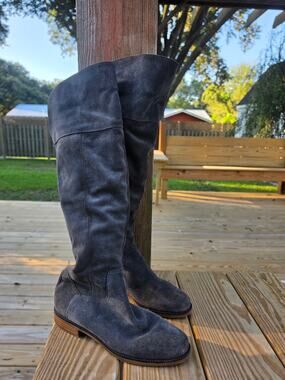 Frank Sarto Tall Gray Suede Carlisle Over the knee Women's Boots sz 10